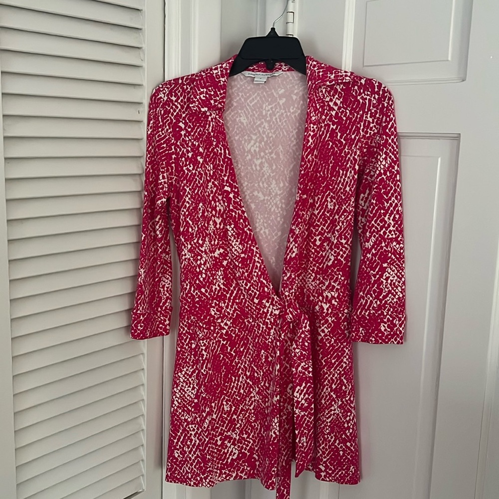 DVF pink and white romper
